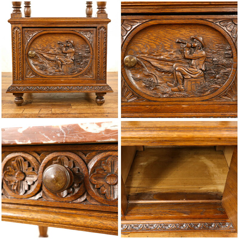 楽天市場】アンティーク 家具 ナイトテーブル サイドテーブル 大理石天