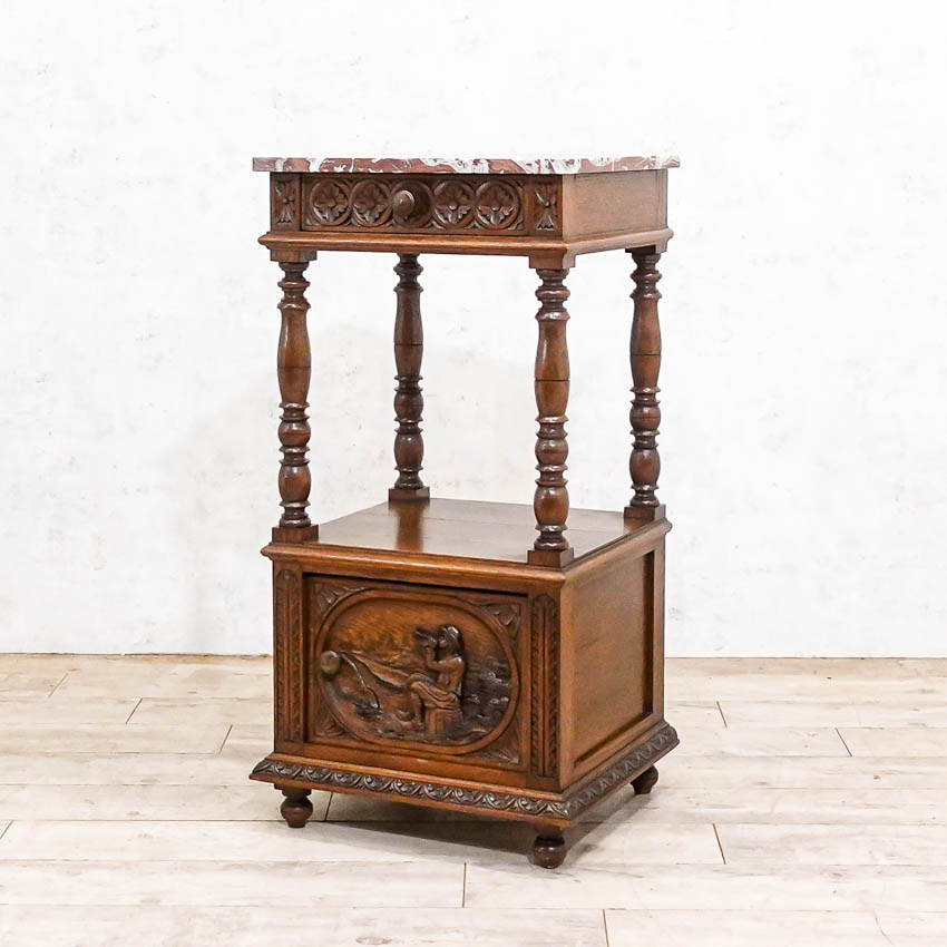 楽天市場】アンティーク 家具 ナイトテーブル サイドテーブル 大理石天