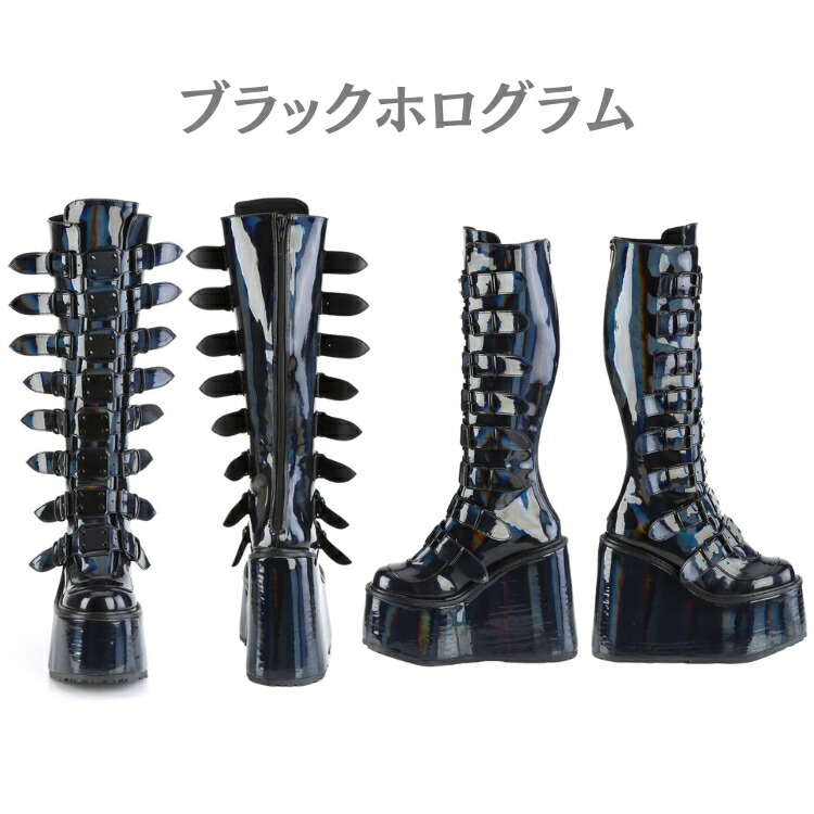 楽天市場】demonia デモニア 厚底 ブーツ ロング ロングブーツ 厚底