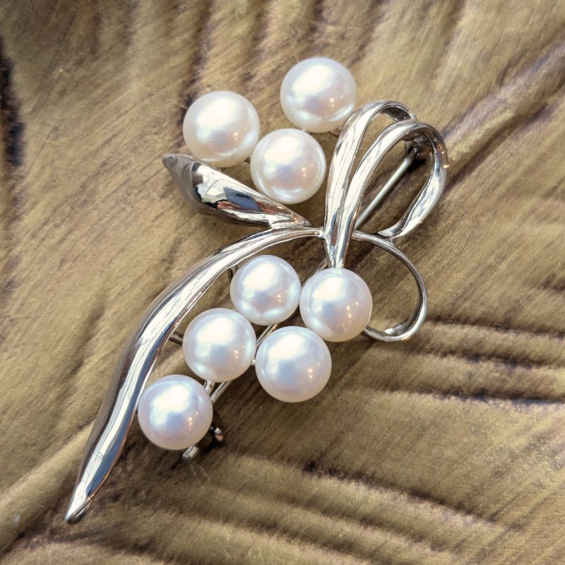 楽天市場】シルバー 淡水 パール ブローチブローチ 淡水真珠 珠 パール