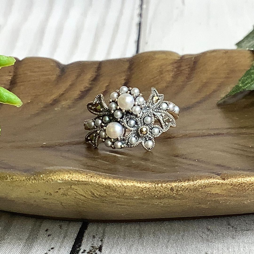 楽天市場】【碌山】 シルバー 淡水パール フローラル リボン ブーケ