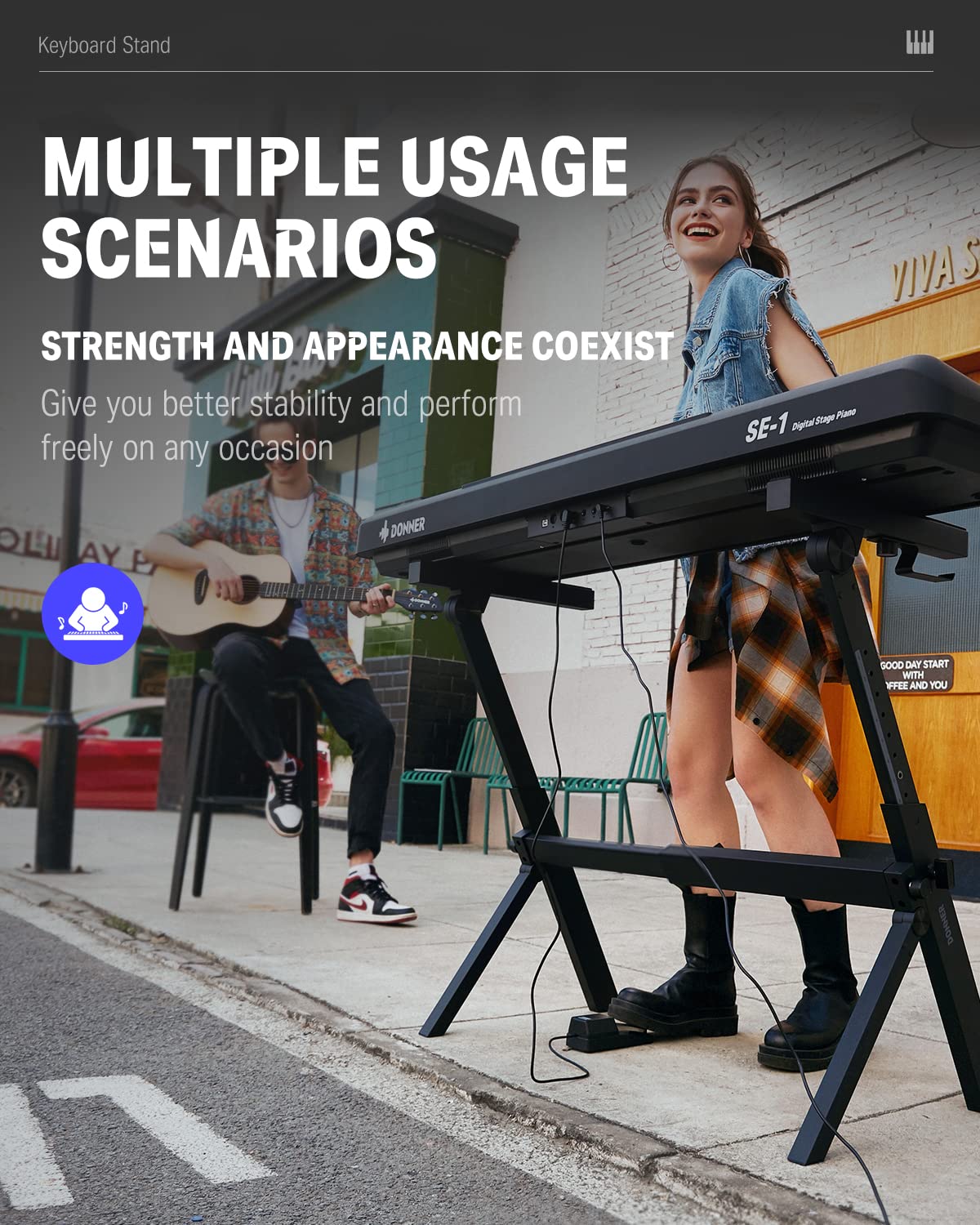 楽天市場】【送料無料】Donner 電子キーボード ピアノ Z型 スタンド