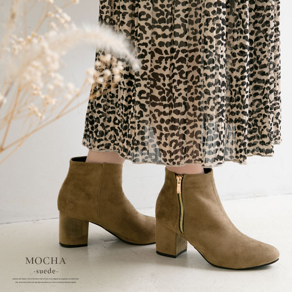 楽天市場】ショートブーツ 7cmヒール アップ サイドジップ 秋 冬