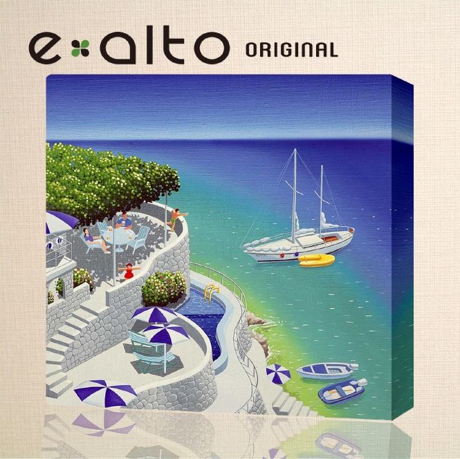 楽天市場】【夏の風景画-海-イラスト-ヨット アートパネル】壁掛け