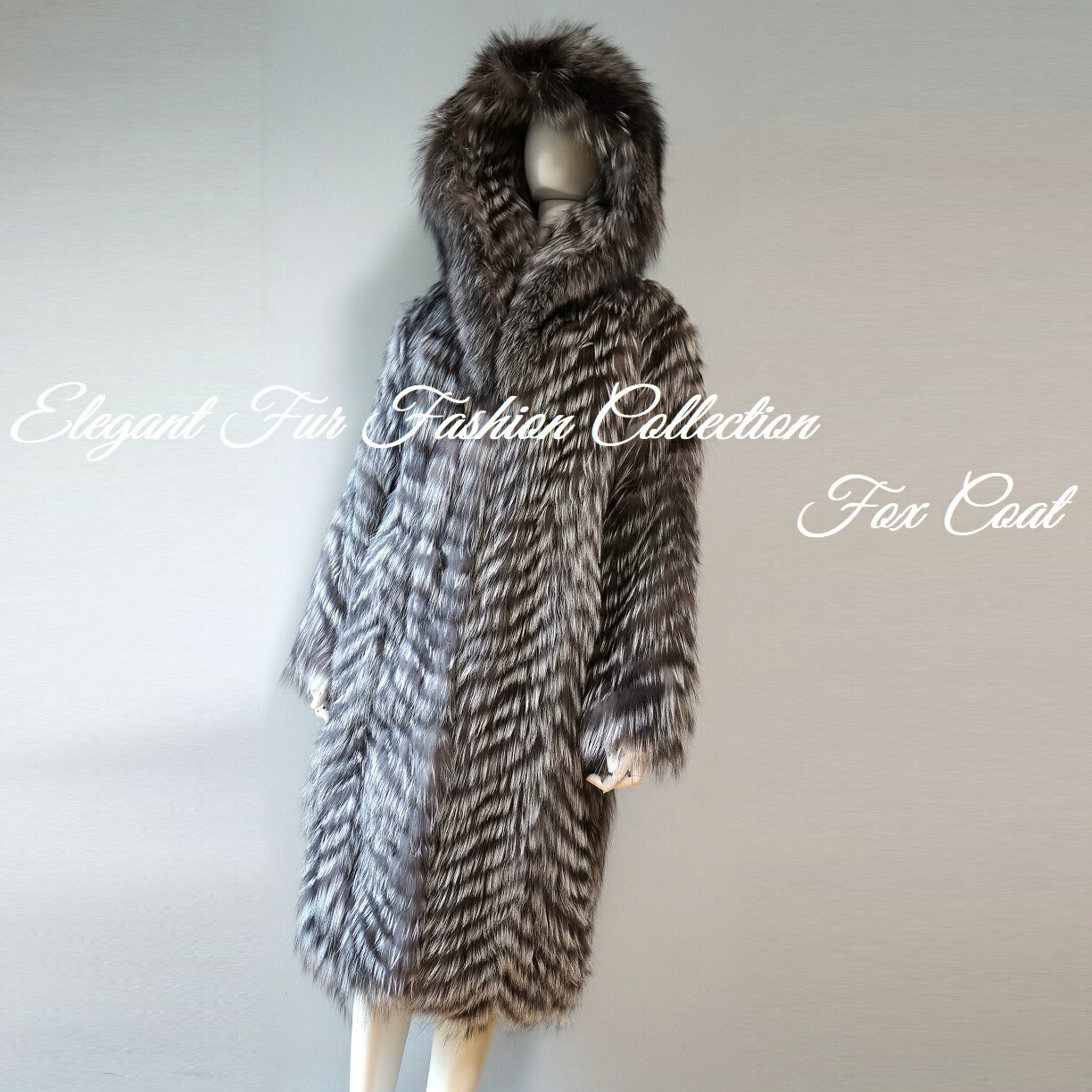 超高級 リアルファー シルバーフォックス ロングコート ファーコート