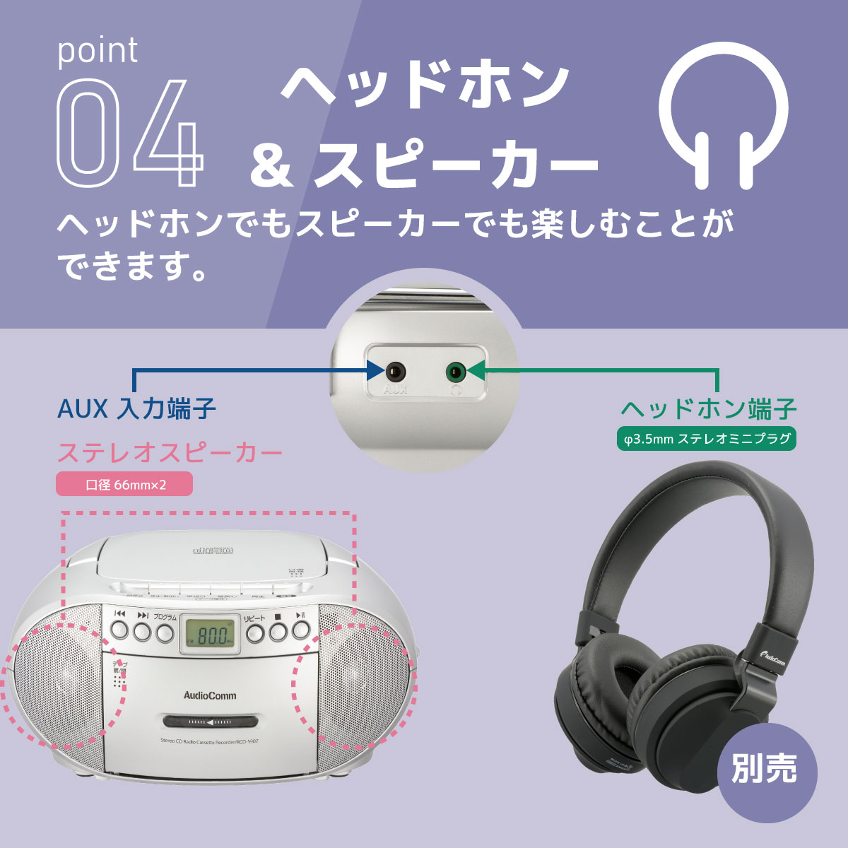 楽天市場】AudioComm CDラジカセ ラジオ ポータブル CDプレーヤー