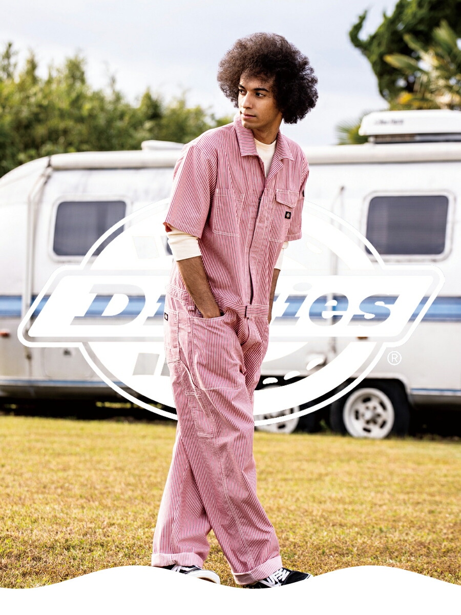 楽天市場】ディッキーズ ストレッチヒッコリー半袖ツナギ ストレッチ