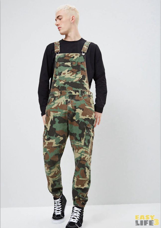 楽天市場】メンズ オーバーオール カモフラージュ メンズサロペット