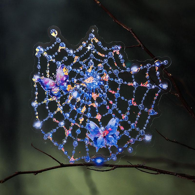 楽天市場】ST439 シール 蜘蛛の巣 蜘蛛 バタフライ 蝶 フレークシール