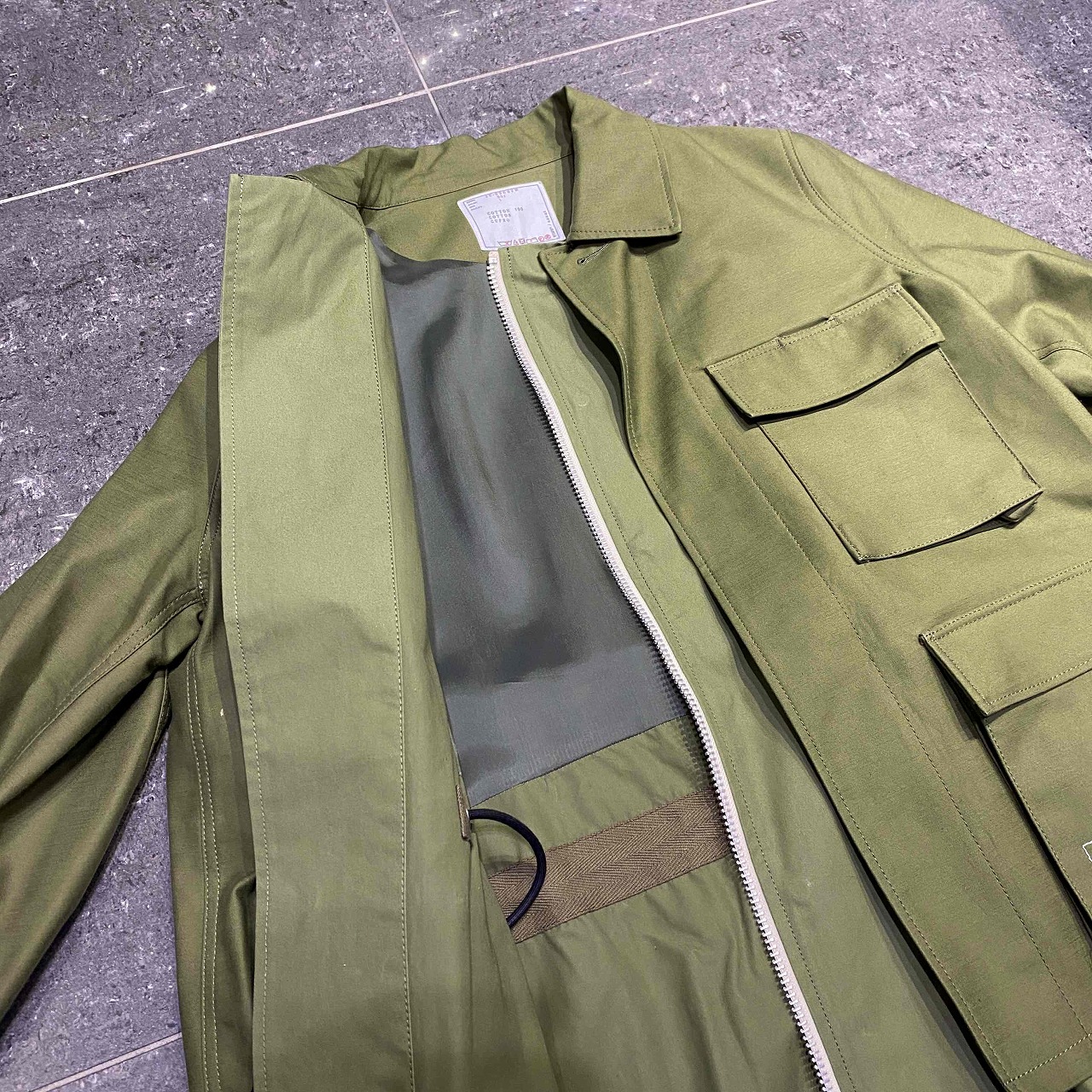 楽天市場】WTAPS 25ss SACAI COTTON BACK SATIN COAT SIZE-1 25-03692M