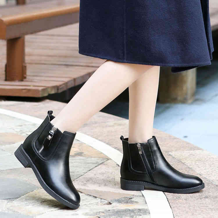 楽天市場】ブーツ ショートブーツ レディース サイドジップ ブーツ 太