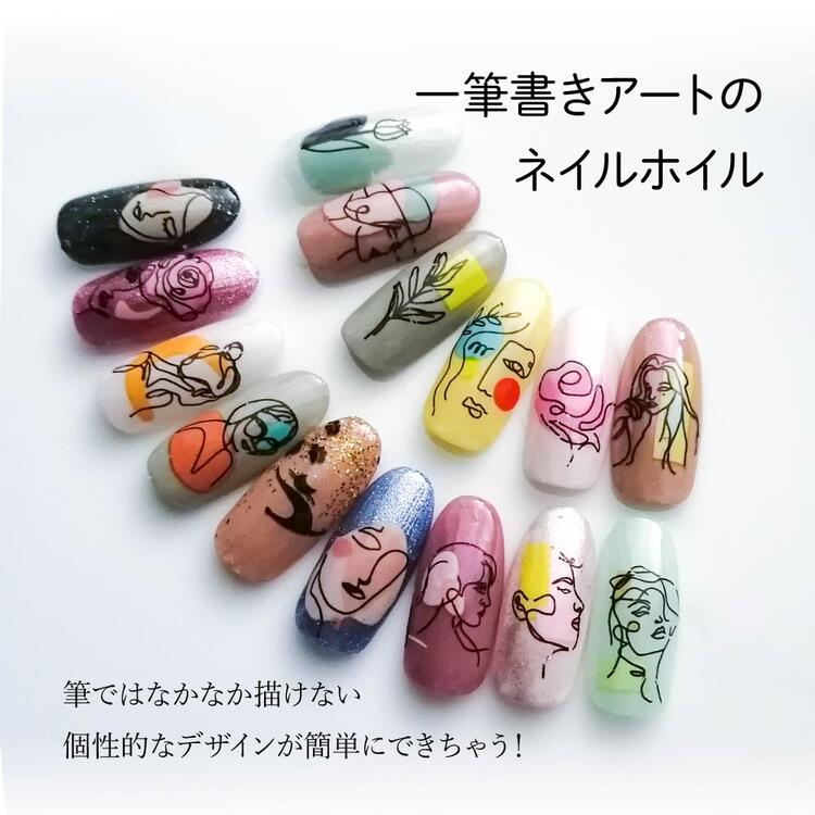 楽天市場】ネイルホイル 一筆書き 全10色セット ネイルアート 転写