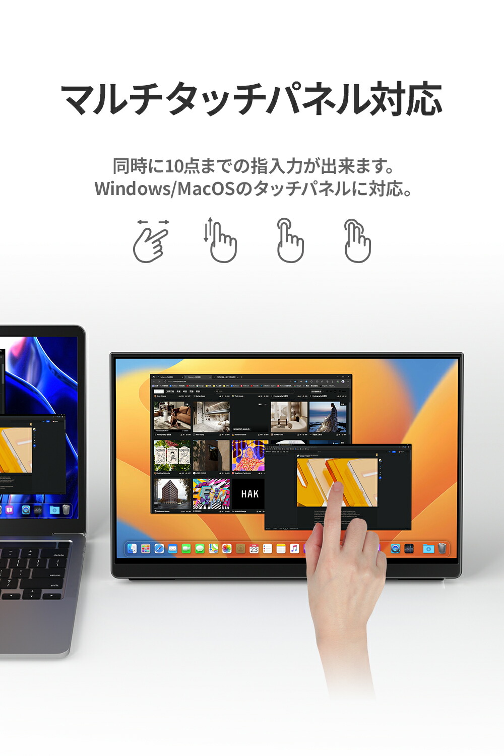 楽天市場】EHOMEWEIモバイルモニター 光沢 有機EL 13.3インチ FHD 1920