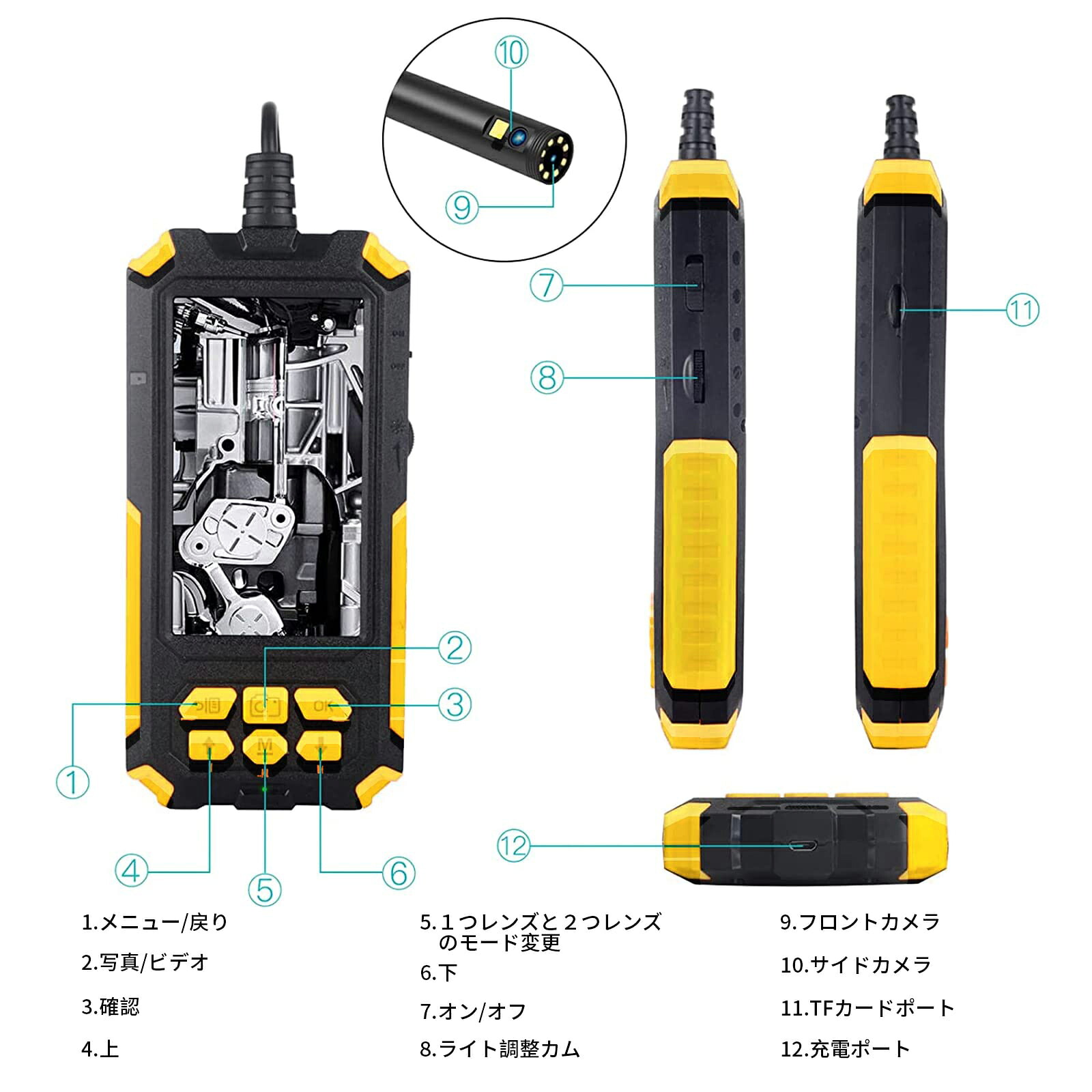 楽天市場】ファイバースコープ 内視鏡カメラ検査カメラLEDランプ付き