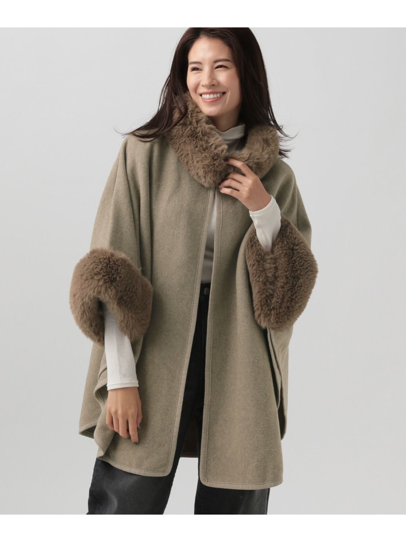 楽天市場】【SALE／40%OFF】フェイクファーツキポンチョ 大きいサイズ