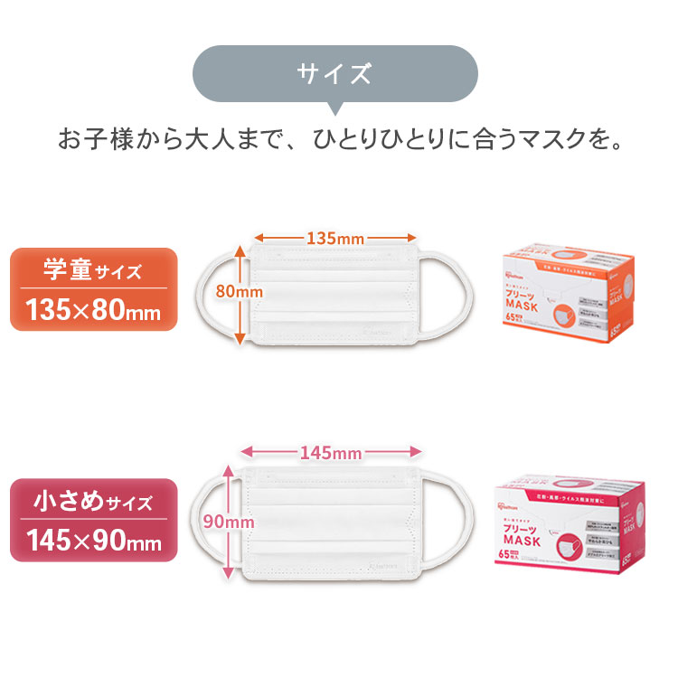楽天市場】プリーツマスク 65枚入 PN-NV65G PN-NV65S PN-NV65L PN