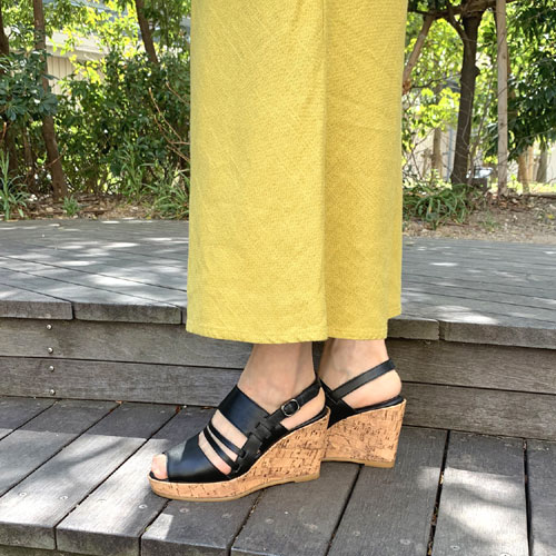 楽天市場】コルクウェッジ サンダル 厚底 美脚 日本製 本革 9cmヒール