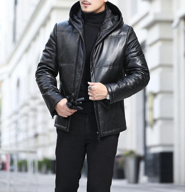 楽天市場】本革ダウンジャケット レザーハーフコート 羊革ジャケット