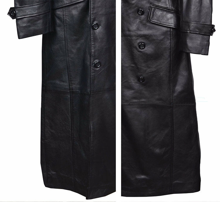 楽天市場】レザーコート ロングコート メンズ ダブルコート 膝丈 革