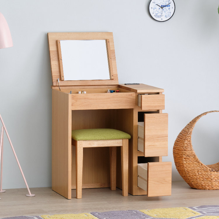 楽天市場】ドレッサー 化粧台 鏡台 メイク台 天板開閉式 かわいい