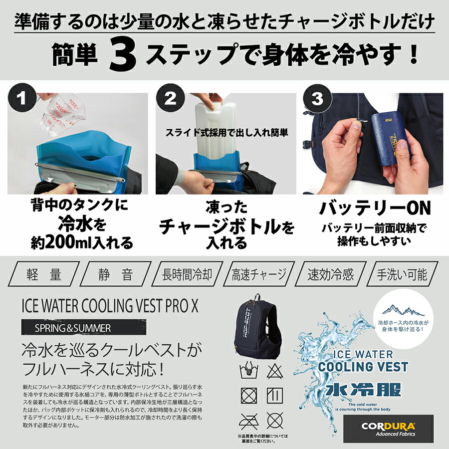 楽天市場】☆楽天1位受賞☆ 水冷服 ハーネス対応 水冷ベスト 冷却