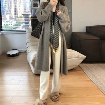 楽天市場】モヘア ニット ロング カーディガン レディース ガウン