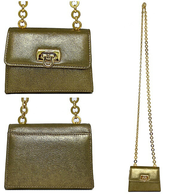 楽天市場】【送料無料】 フェラガモ ミニ チェーン バッグ ゴールド