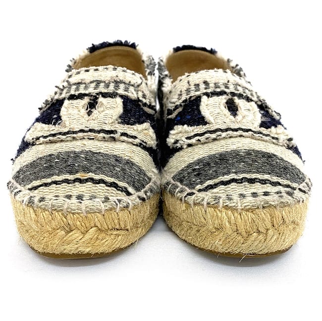 楽天市場】【送料無料】 シャネル エスパドリーユ ベージュ ネイビー