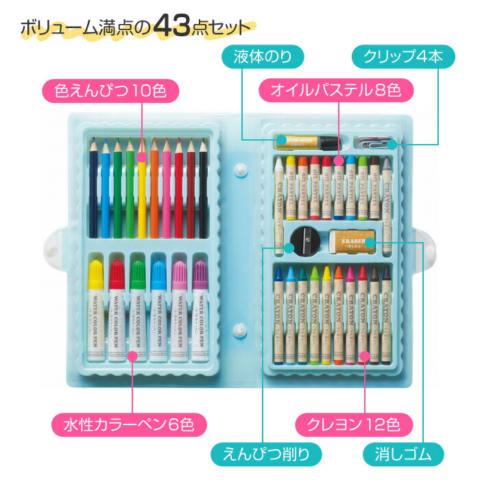 楽天市場】色鉛筆 クレヨン カラーペン パステル 液体のり 鉛筆削り