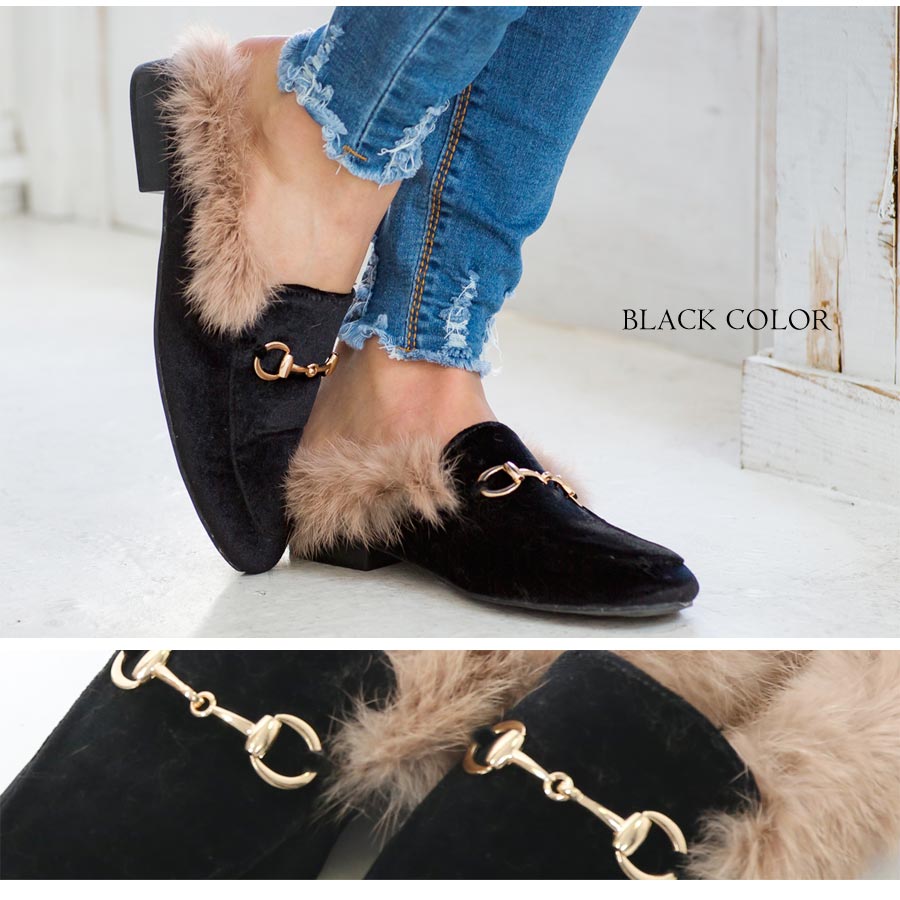 楽天市場】【1700円クーポン利用で】ファーサンダル バブーシュ 靴