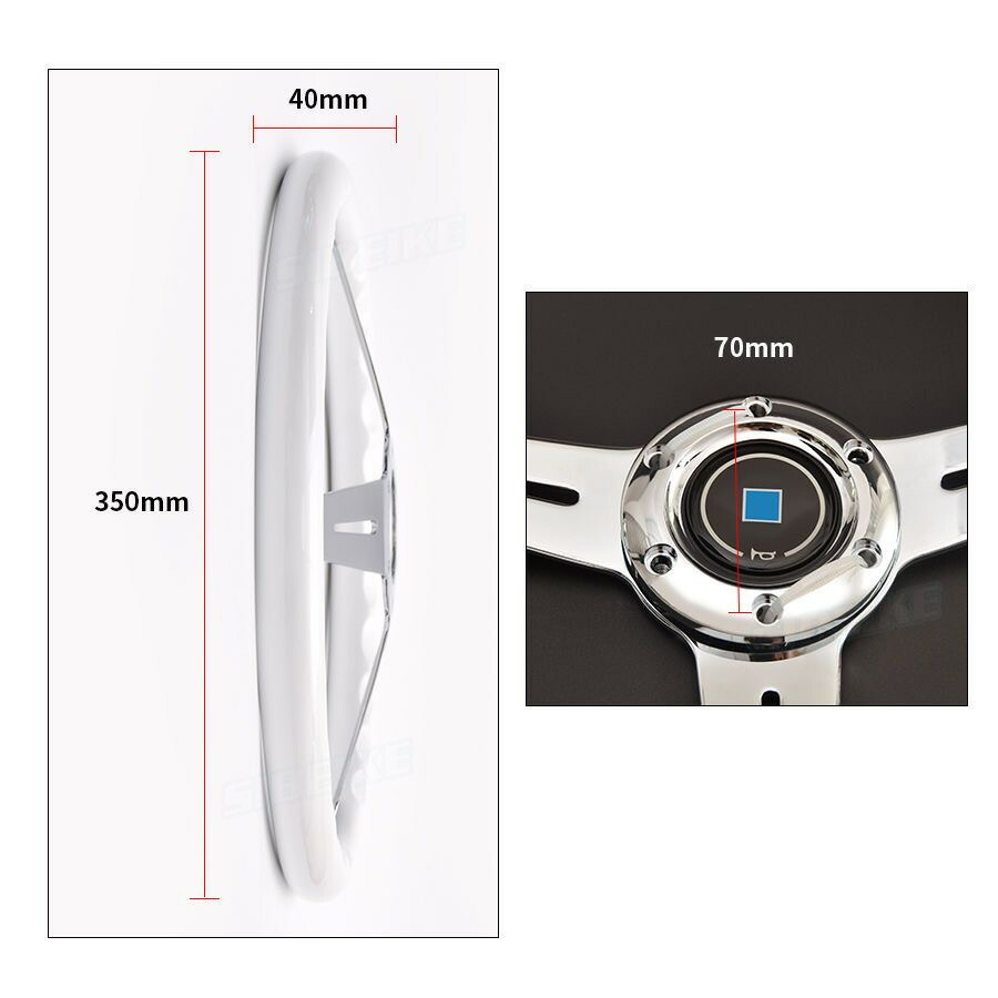 楽天市場】新品 汎用 14インチ高品質ホワイトハンドル ステアリング