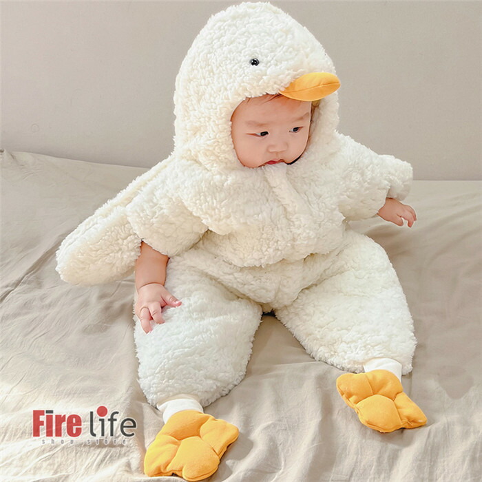 楽天市場】ロンパース ベビー ガチョウ アヒル かわいい カバーオール