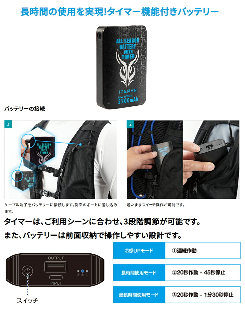 楽天市場】山真 アイスマンPRO-X(ハーネス対応)バッテリー・ベスト