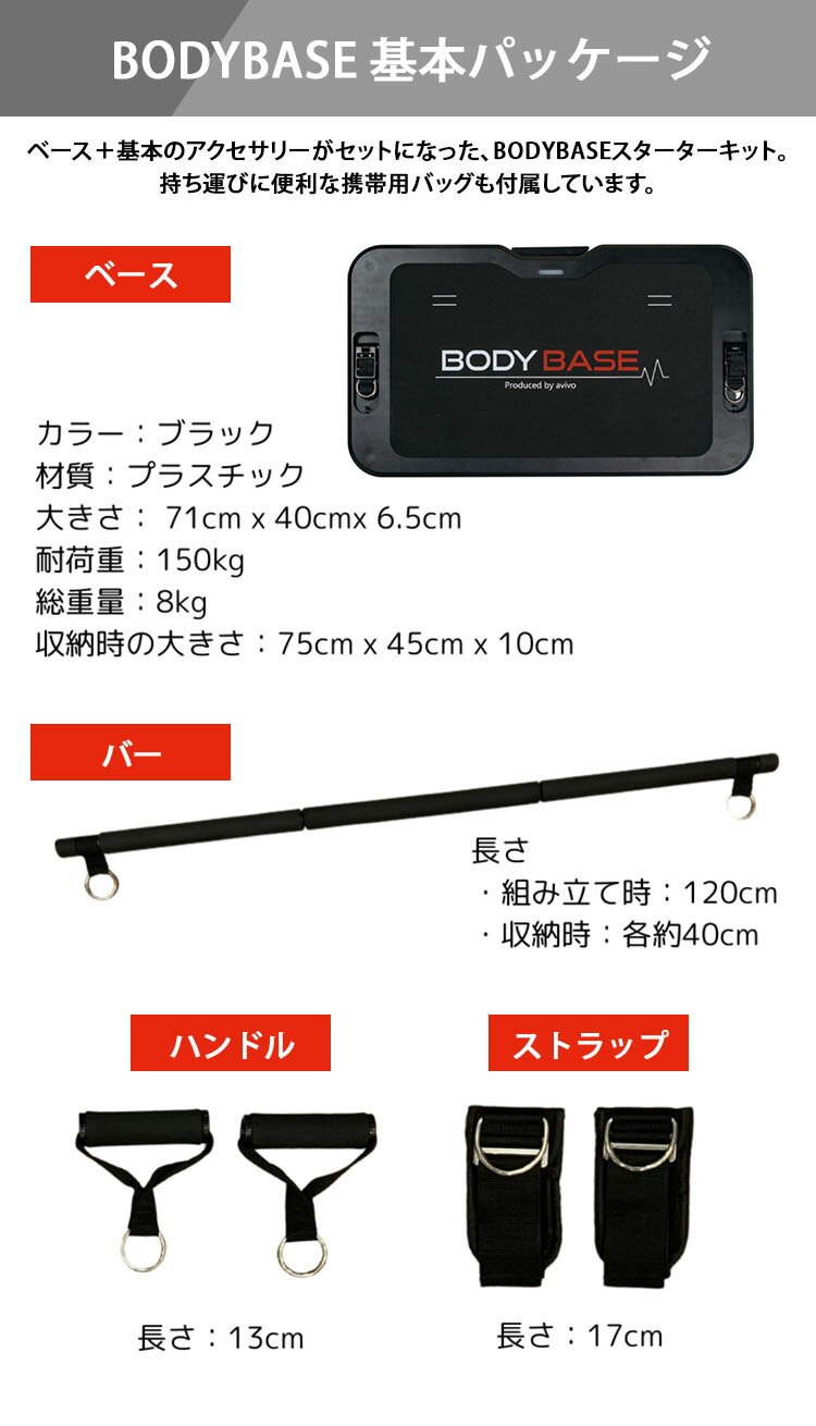 楽天市場】BODYBASE 基本パッケージ 筋トレ 自宅 トレーニング器具