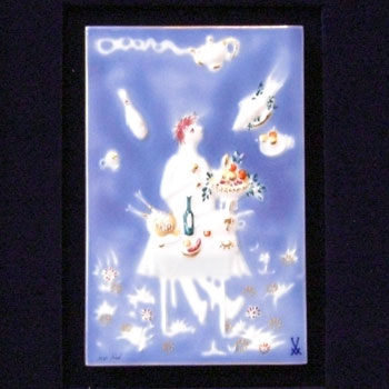 楽天市場】マイセン 陶板【マイセン】meissen陶板画/青のメルヘン魔法