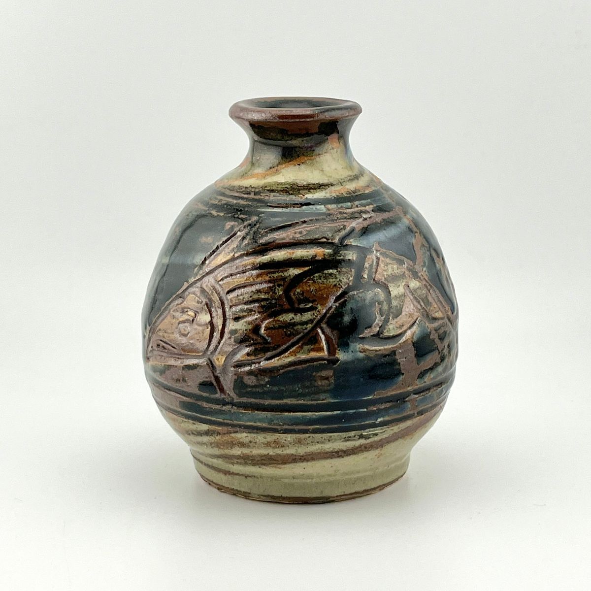 楽天市場】壺屋焼 人間国宝 金城次郎作 魚文丸徳利 やちむん 壺屋焼