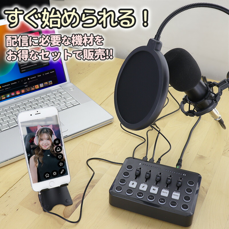 楽天市場】送料無料 2カラー オーディオインターフェイス マイク