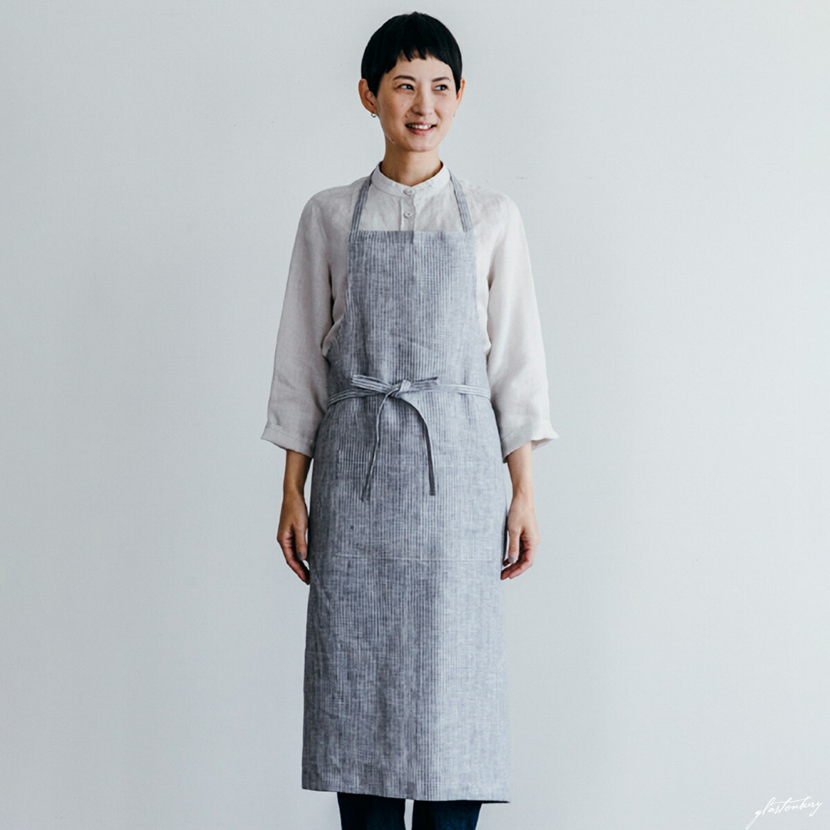 楽天市場】フォグリネンワーク リネン フルエプロン グレーホワイト