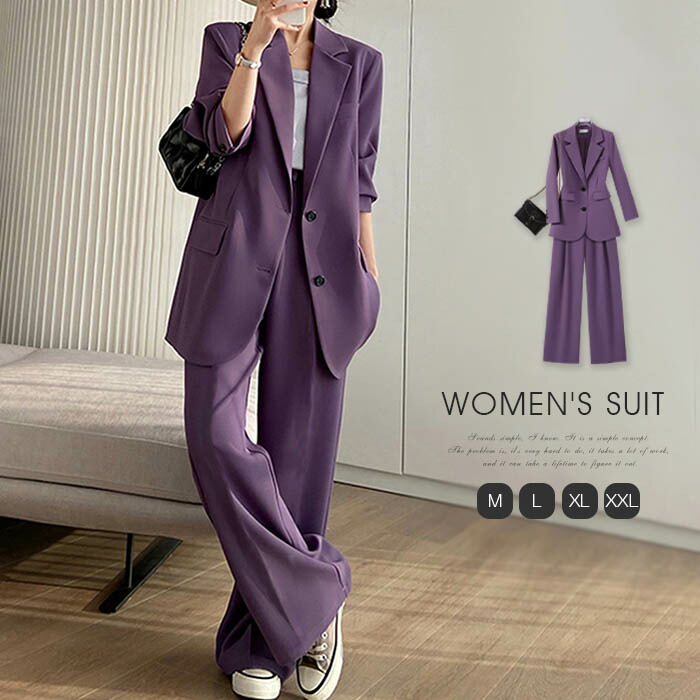 楽天市場】セットアップ レディース パンツスーツ 2点セット スーツ