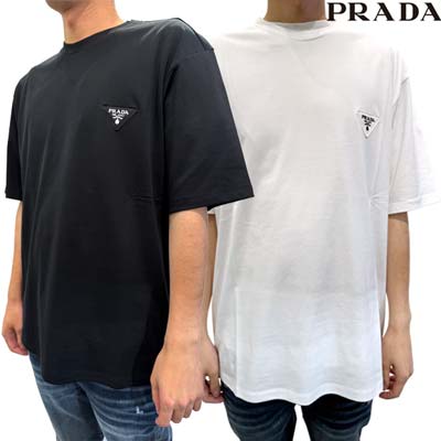 楽天市場】プラダ PRADA メンズ トップス Tシャツ 半袖 2色展開 ロゴT