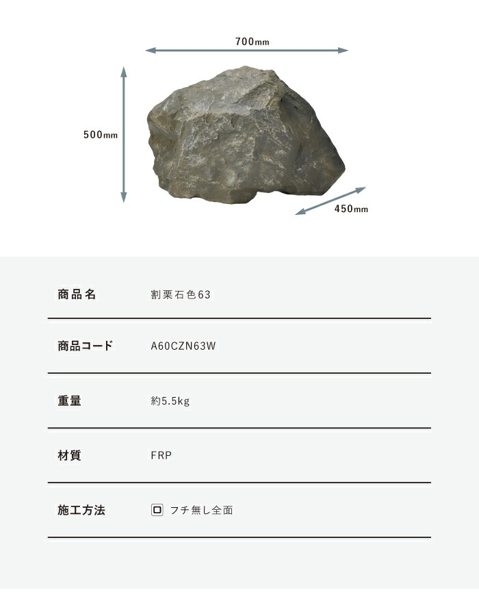 楽天市場】グローベン 人工庭石 リフェイクストーン 割栗石色63 セピア