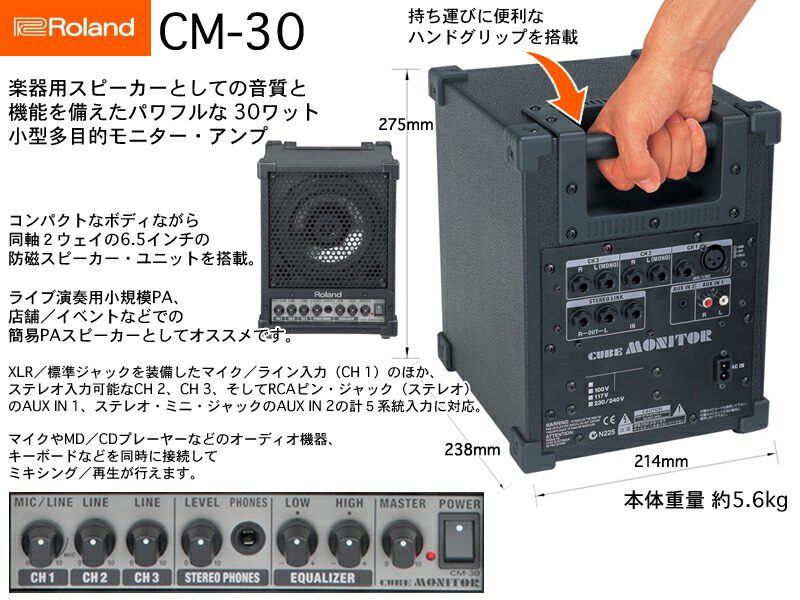 楽天市場】Roland ローランド CM-30 CUBE MONITOR ◇ 簡易PAにオススメ