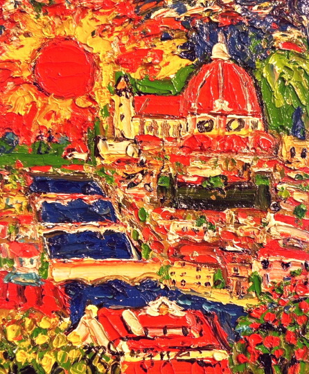 楽天市場】鈴木マサハル 「 フィレンツェ 」 油絵 ・ 油彩画 0号 ( F0