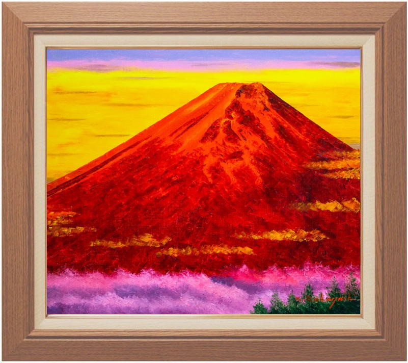 楽天市場】小林幸三 「 赤富士 」 油絵 ・ 油彩画 F10 ( 10号 ) : 内田画廊