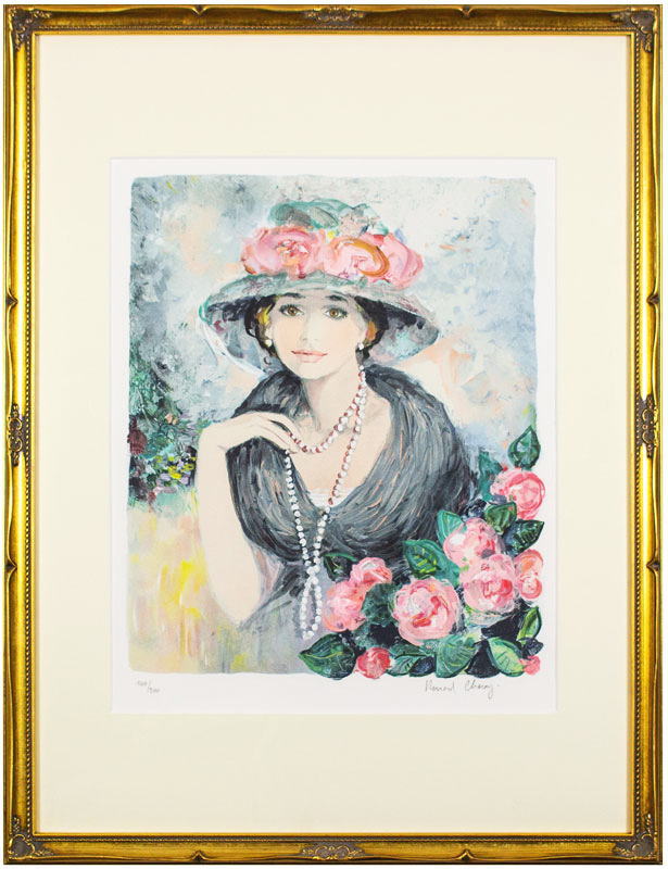 楽天市場】ベルナール ・ シャロワ 「 黒い襟の若い娘 」 リトグラフ