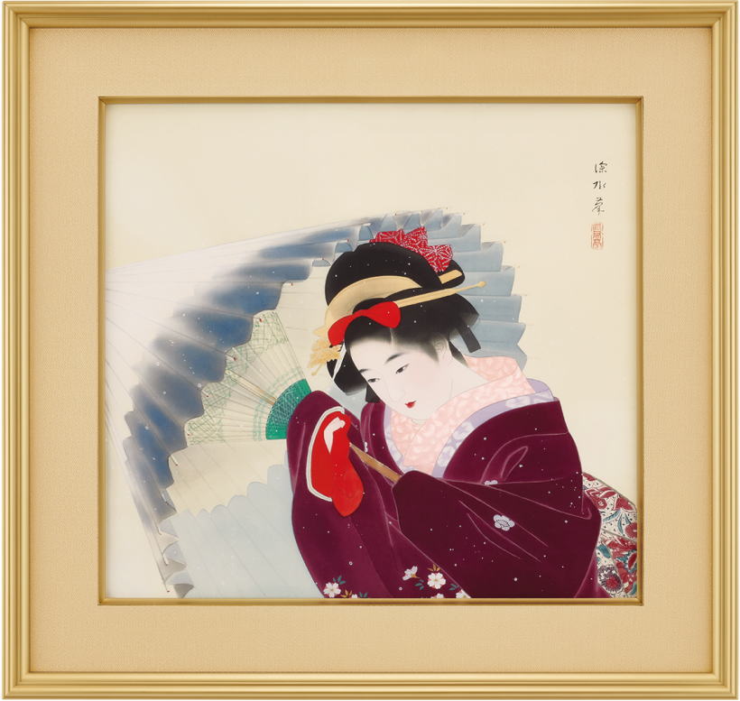 楽天市場】伊東深水 「 吹雪 」 彩美版R シルクスクリーン手 刷り 一部