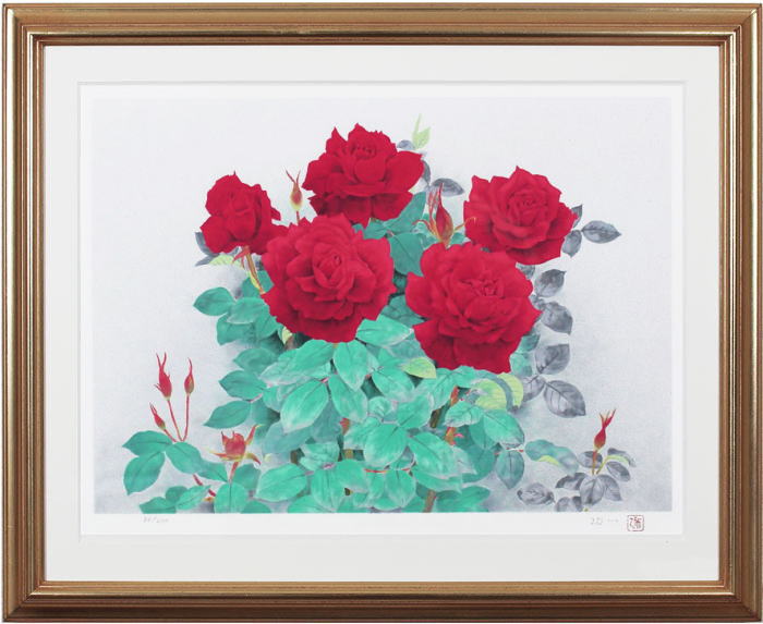 楽天市場】那波多目功一 「 ばら 」 リトグラフ 版画【中古】 : 内田画廊