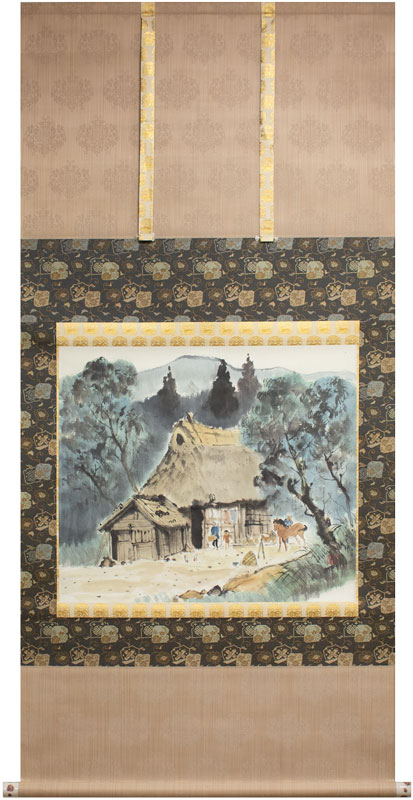 楽天市場】小林五浪 「 山麓風景 」 掛軸 ( 尺八横 ) 【新古品】【中古