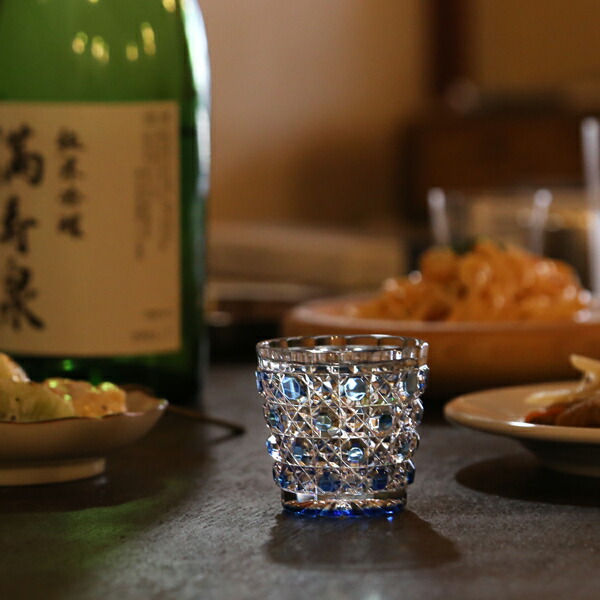 楽天市場】江戸切子 籠目文切立盃 堀口硝子 ぐい呑 猪口 盃 切子グラス