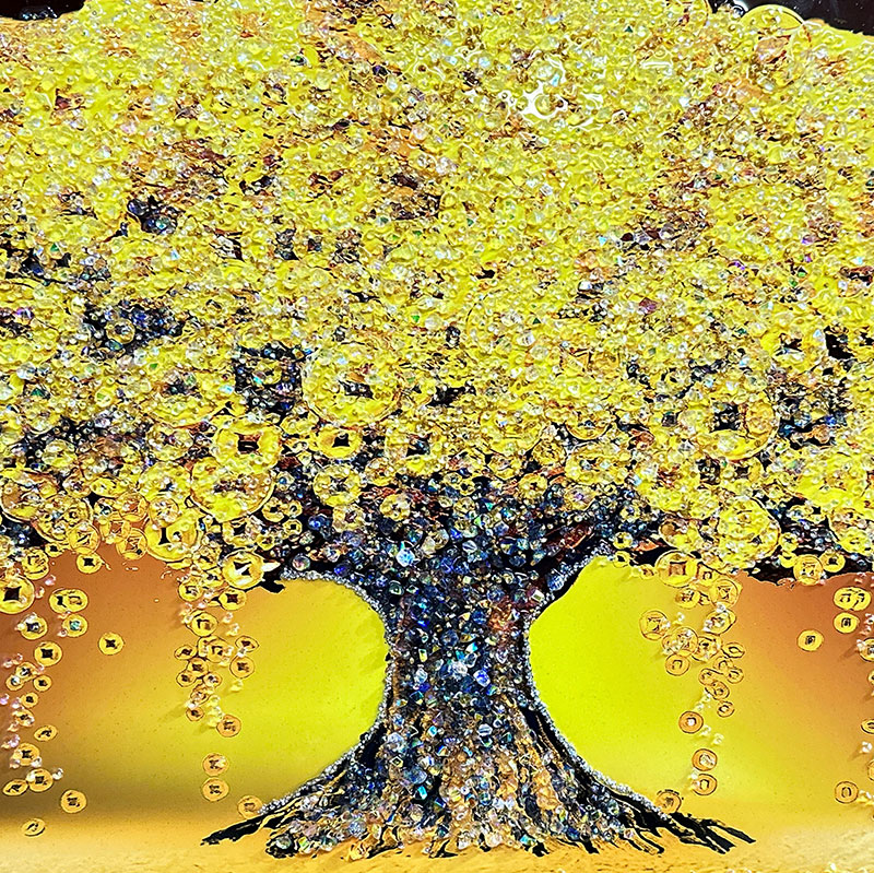 楽天市場】水晶パネル アートパネル 60×150cm 開運画 金フレーム付き